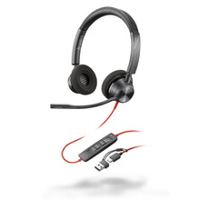Poly Blackwire 3320 USB-C Binaural Headset, With USB-A Adapter