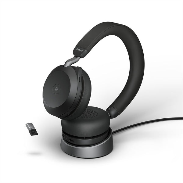 [美品] Jabra EVOLVE 75E Jabra Evolve3 75 MS - headset - USB-C via Bluetooth adapter and