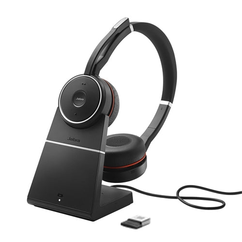 【新品未使用】スタンド付きレア！Jabra evolve 75 UCヘッドセット Jabra Evolve 75 MS NC Stereo Headset - Including Charging Stand