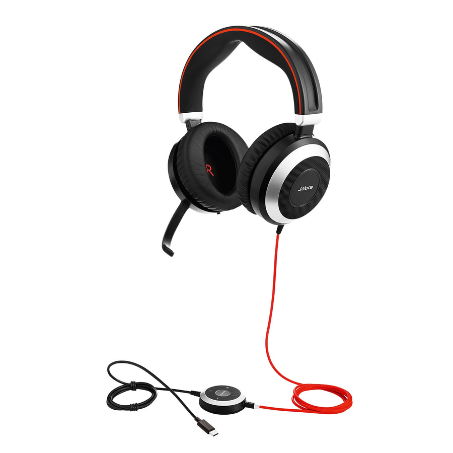 Jabra Evolve 80 MS UC USB-C Stereo Headset– Best4Headsets